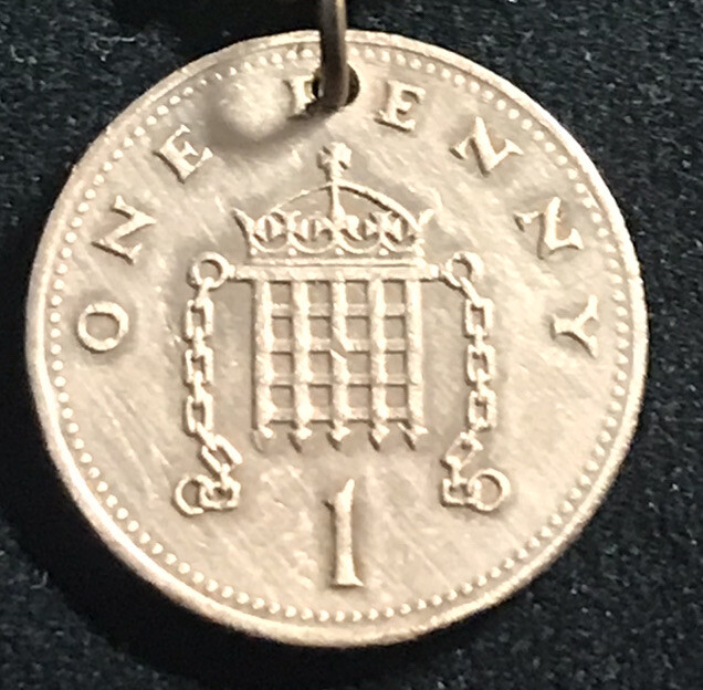 United Kingdom 1 Penny COIN PENDANT – Elizabeth II. Great Gift 🎁 20” Chain