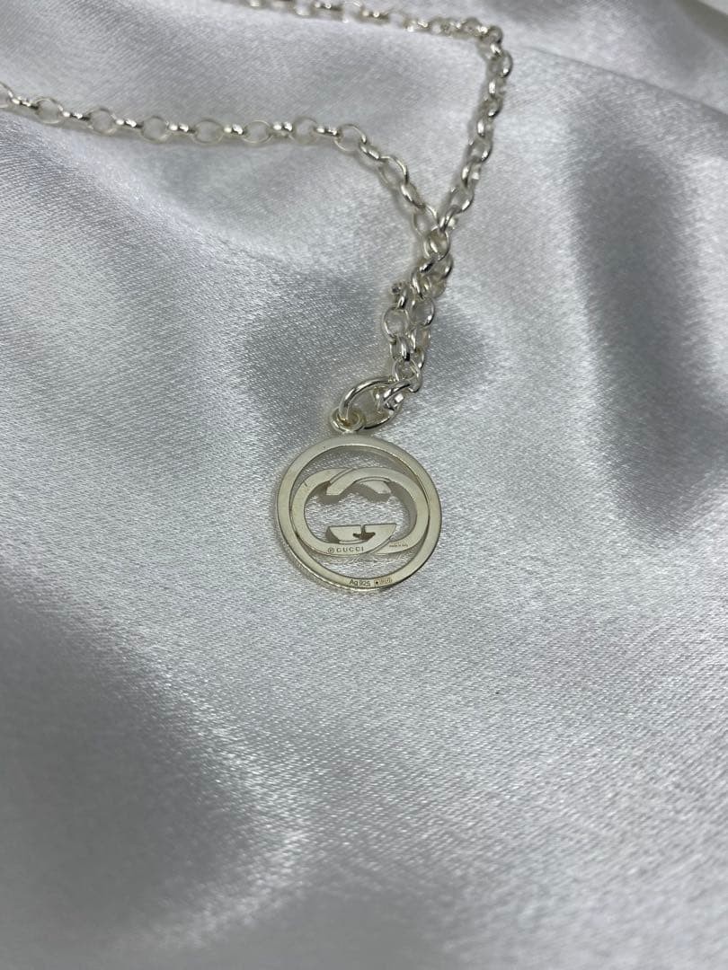 Excellent Polished GUCCI Interlocking G Necklace 55 925