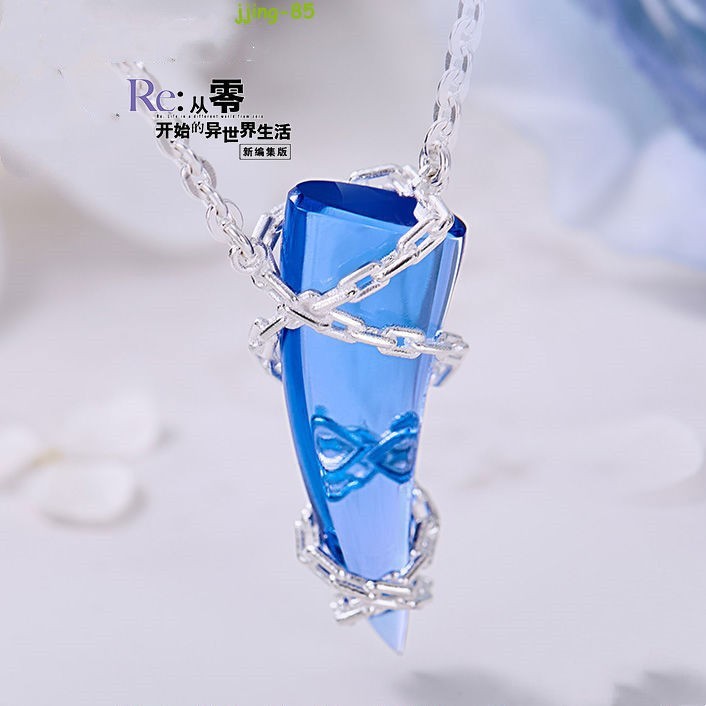 Hot Anime Rem Pendant Azure Horn Necklace Gifts Cosplay Comicon Costume Party