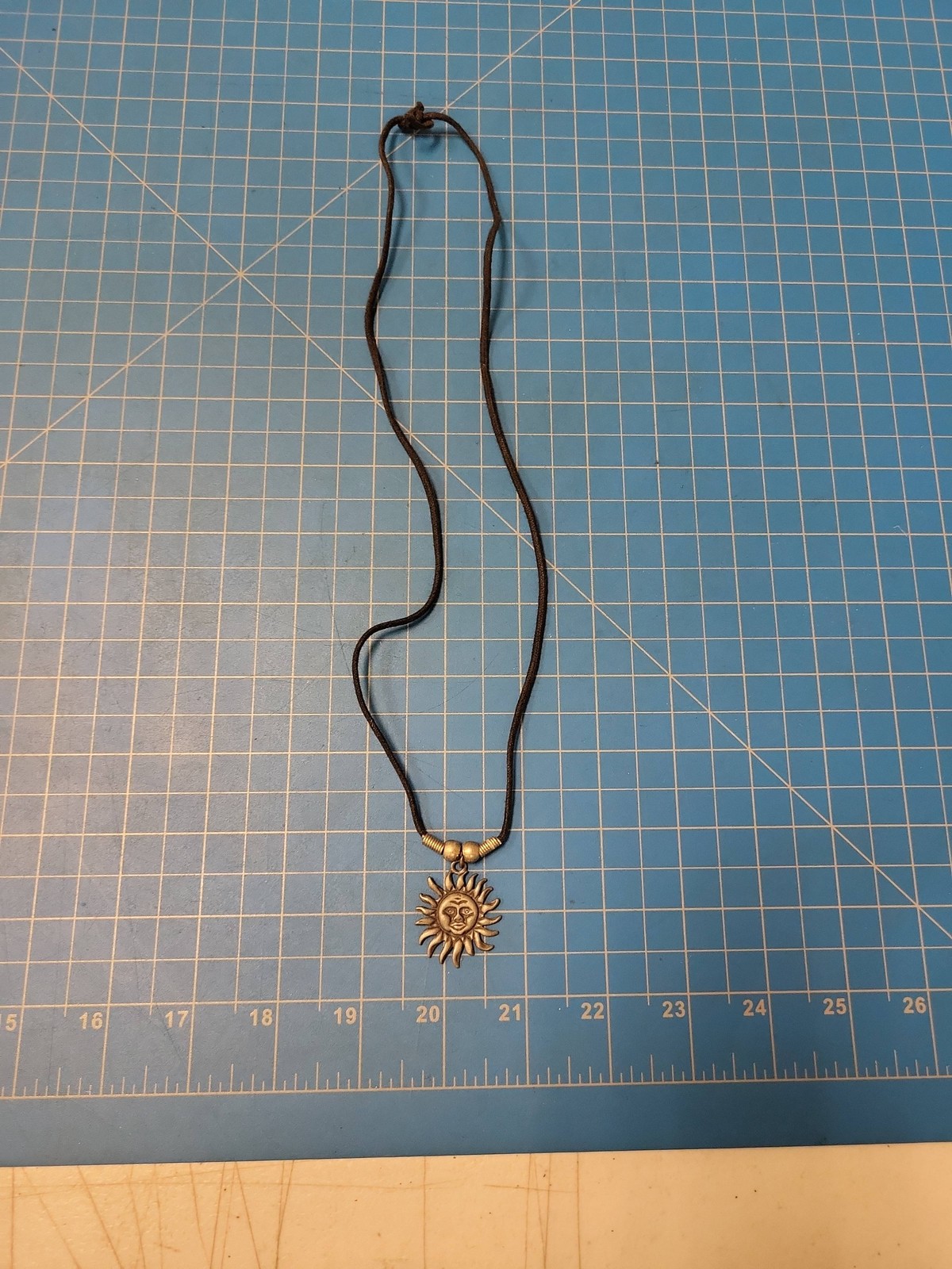 Sun Pendant Necklace Vintage Style Silver Tone Boho Hippie Jewelry Gift