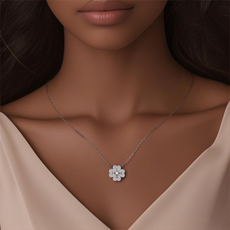 PANDACH 925 Sterling Silver Sparkling Lucky Star Pendant Necklace For Women Gift