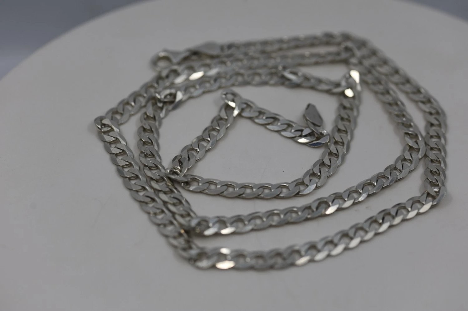 Sterling Silver 6mm Curb Chain Necklace 20 Inch 925 Italy Flat Link 36g Boxed
