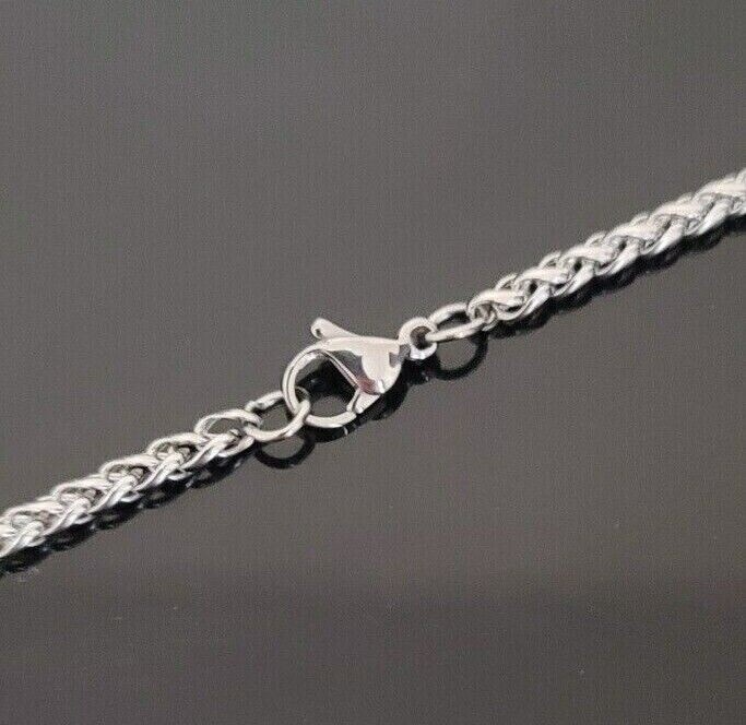Stainless Steel Keel Wheat Braided Chain Bracelet Necklace Men Women 16″-26″