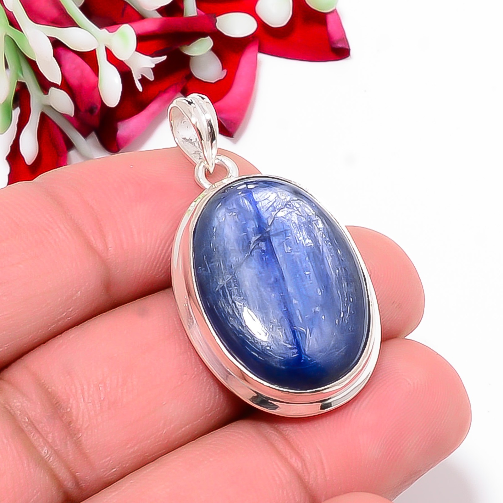 Kyanite – Nepal 925 Sterling Silver Jewelry Pendant 1.56″ P1046712359