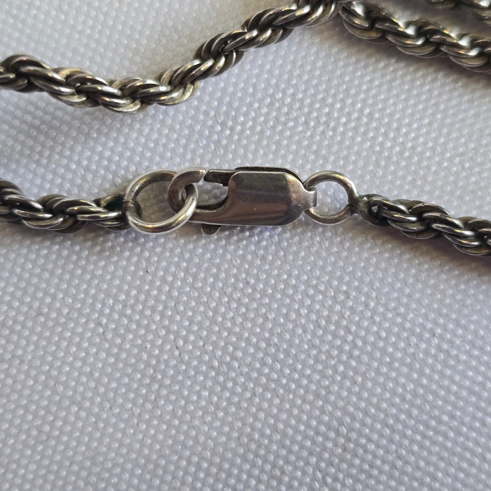 Sterling Silver Glass Locket Necklace 31.14g Fine Jewelry 24″ Rope Chain *READ*