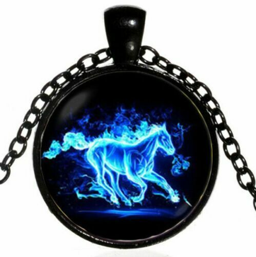 HORSE ANIMAL RUN Black Fashion Jewelry Charm Pendant 20″ Necklace men women Gift