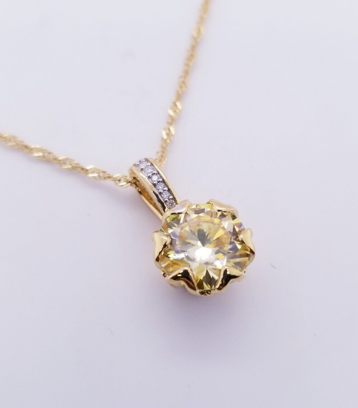 Yellow/Colorless Moissanite & Yellow Sapphire 14k Yellow Gold Over 925 3.66ctw