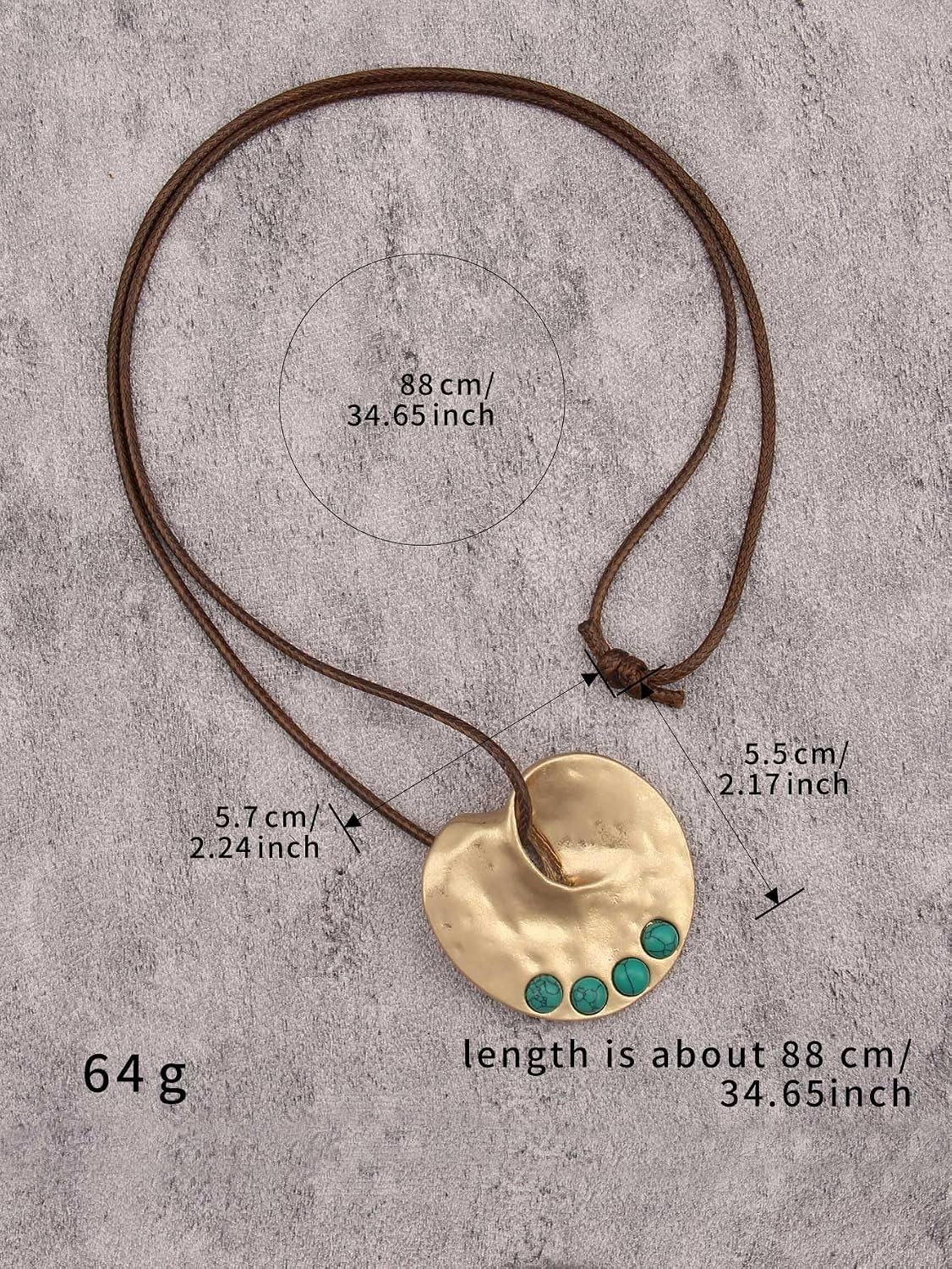 Bohemian Necklaces for Women Leather Necklace Wood Pendant Choker Long Brown …