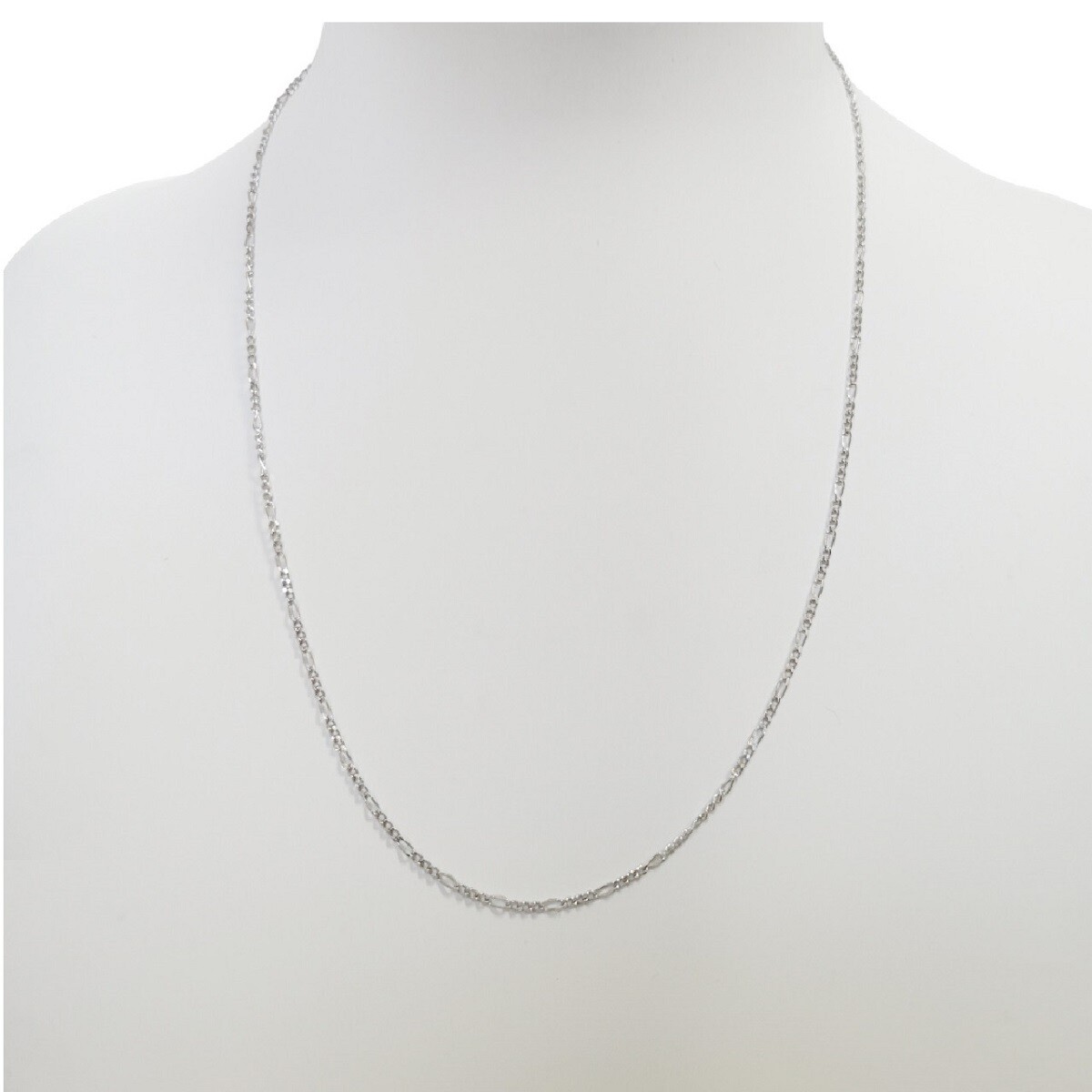 Sterling Silver Rhodium Finish 1.8mm Figaro Chain Necklace, Made in Italy