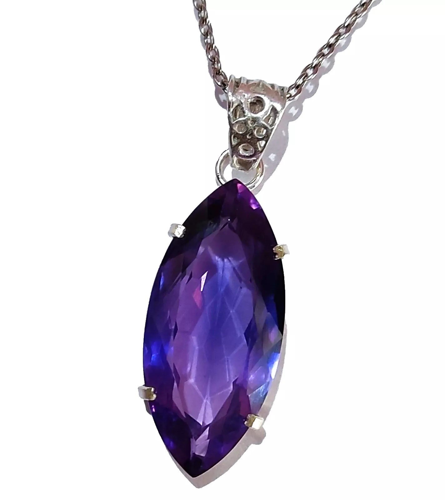 Natural 36.40 CT Color Change Alexandrite Certified Gemstone Pendant 925 Silver