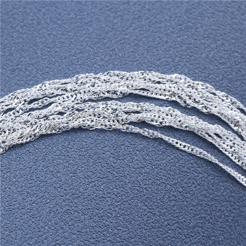 10pcs 925 Silver Water Wave Necklace Jewelry Fashion Chain Accessories Wholesale