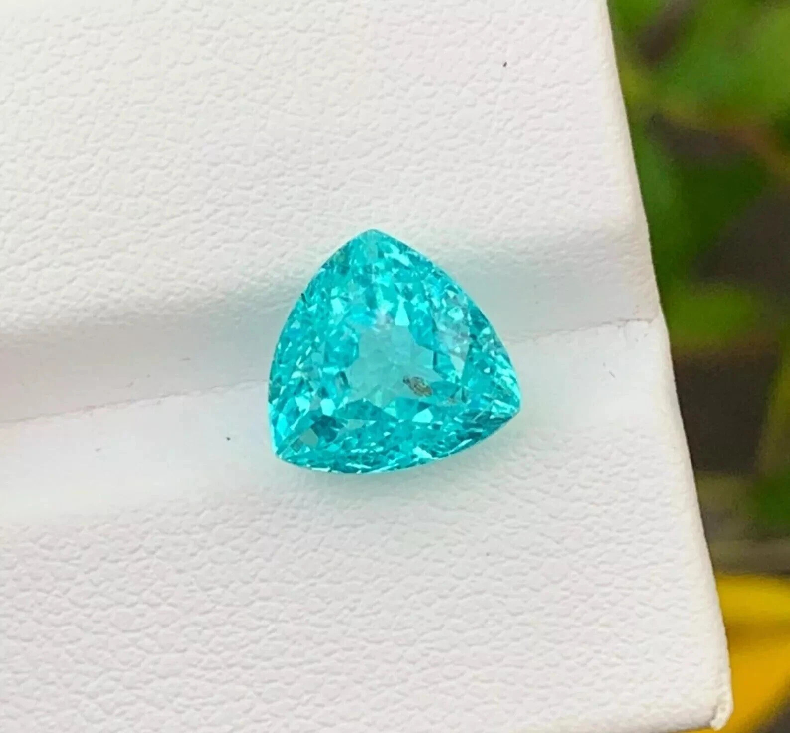 7.25 Ct Certified Natural Blue Paraiba Tourmaline Loose Trillion Cut Gemstone