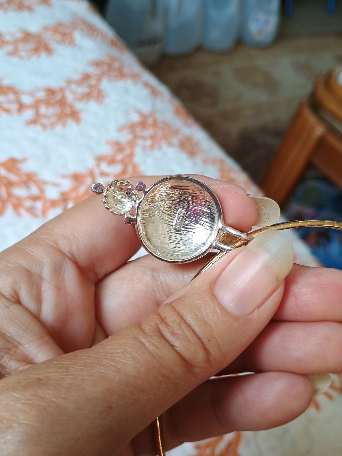 Vintage Roman Signed Etruscan Gold Toned Omega Choker Necklace 15″