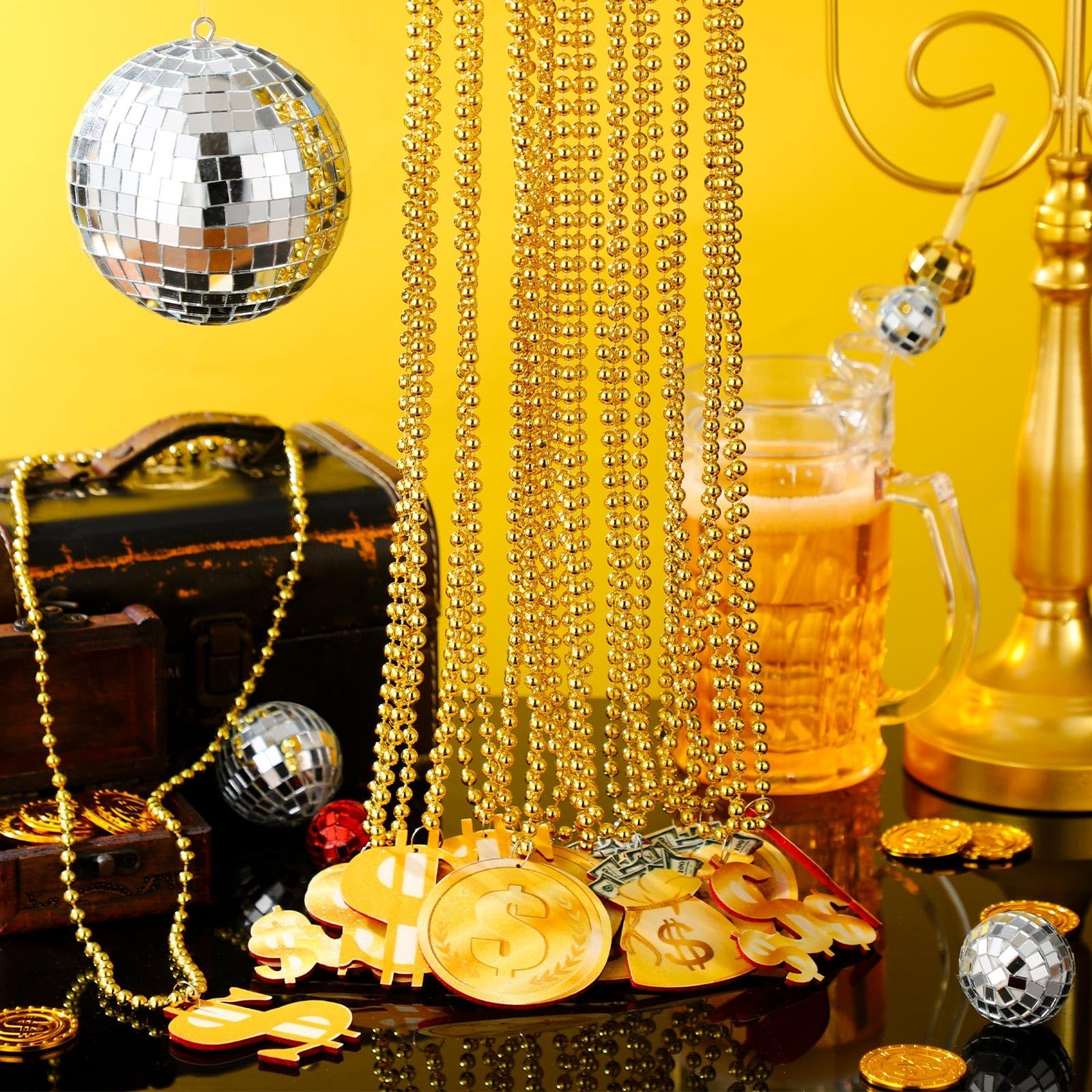 Otuuz 36 Pcs Gold Dollar Sign about 31.5 inches/ 80 cm in circumference, gold