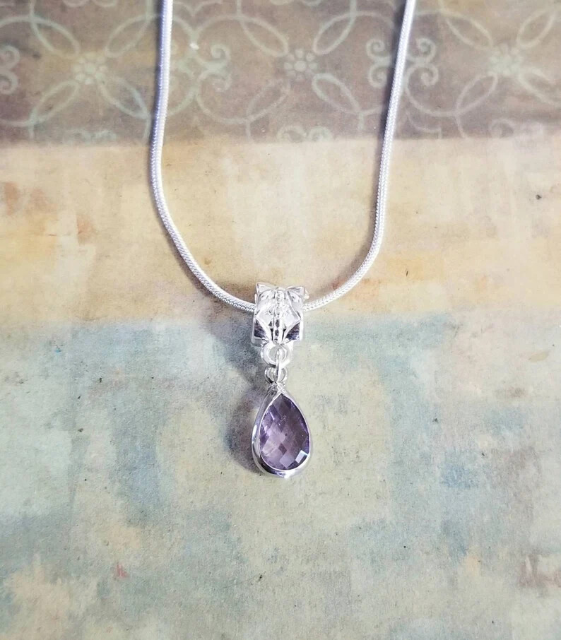 Sterling Silver Alexandrite Pendant Necklace June Birthstone Alexandrite Jewelry