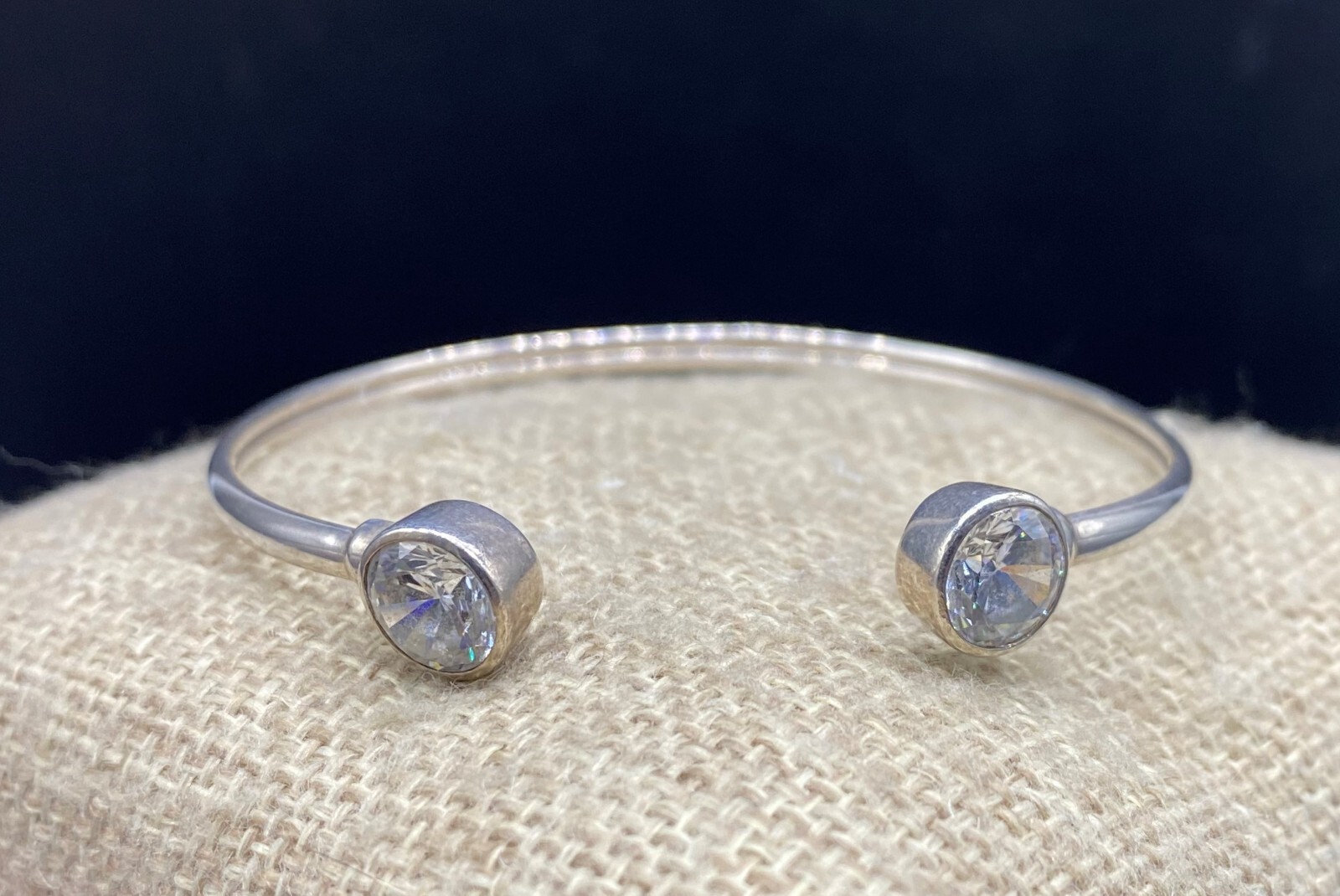SILPADA-Sterling Silver ‘Punctuation’ Flexible CZ Cuff Bracelet B2400