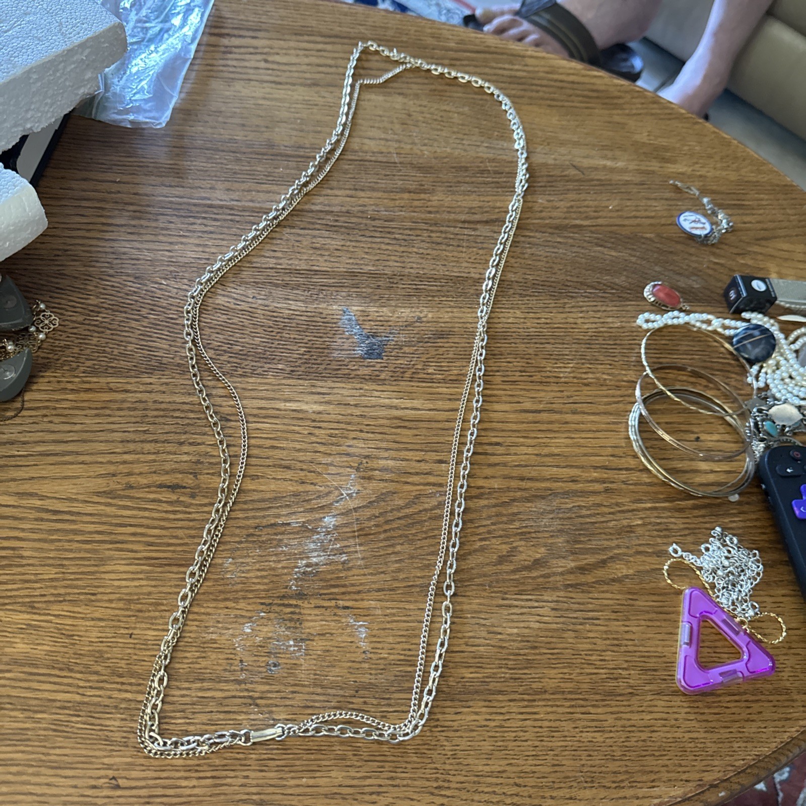 Long Necklace Gold Tone Chain Fashion No Stone Chain Style Undated Era 48”