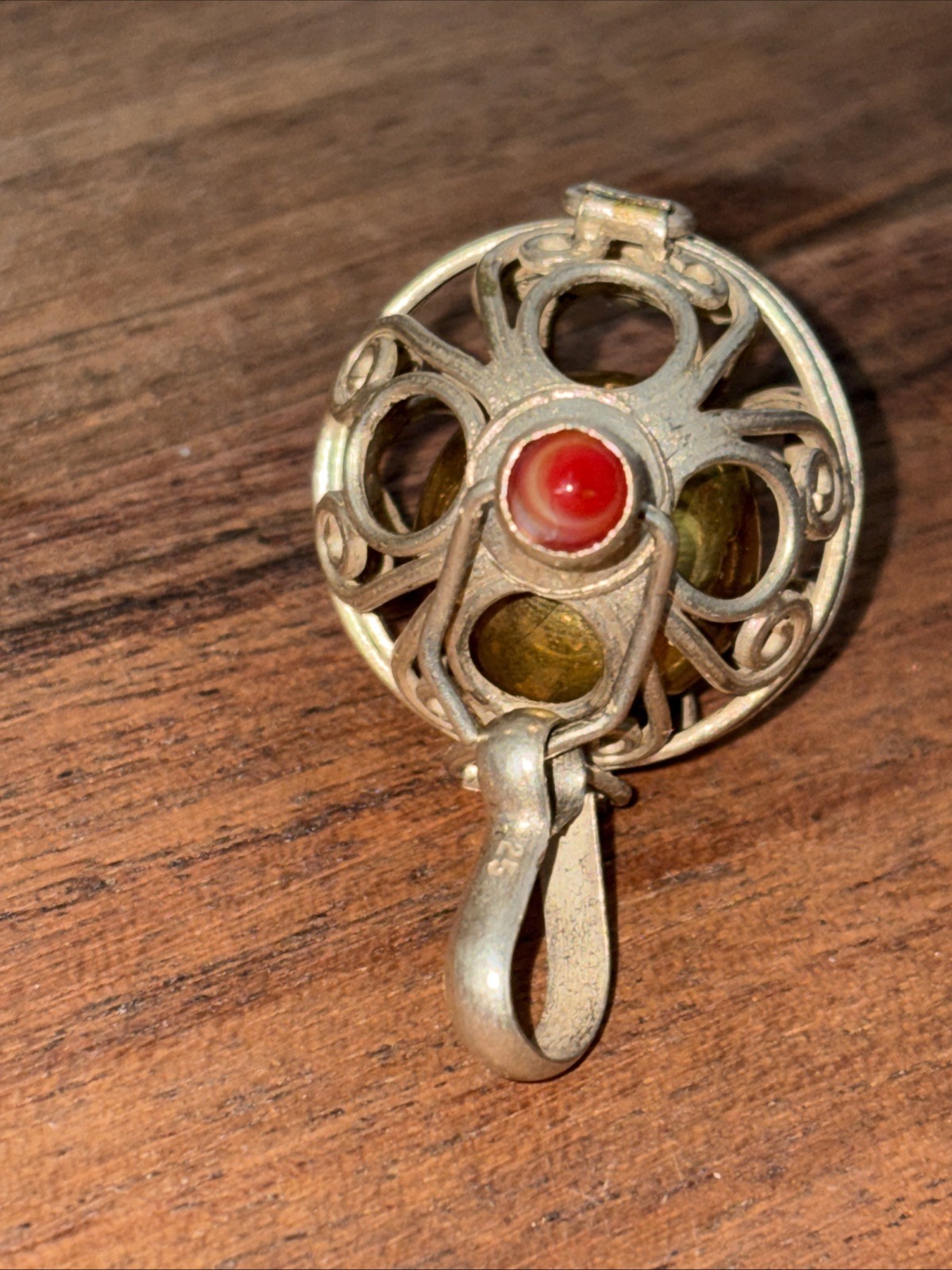 Sterling Silver Harmony Pendant With Brass Ball Chime