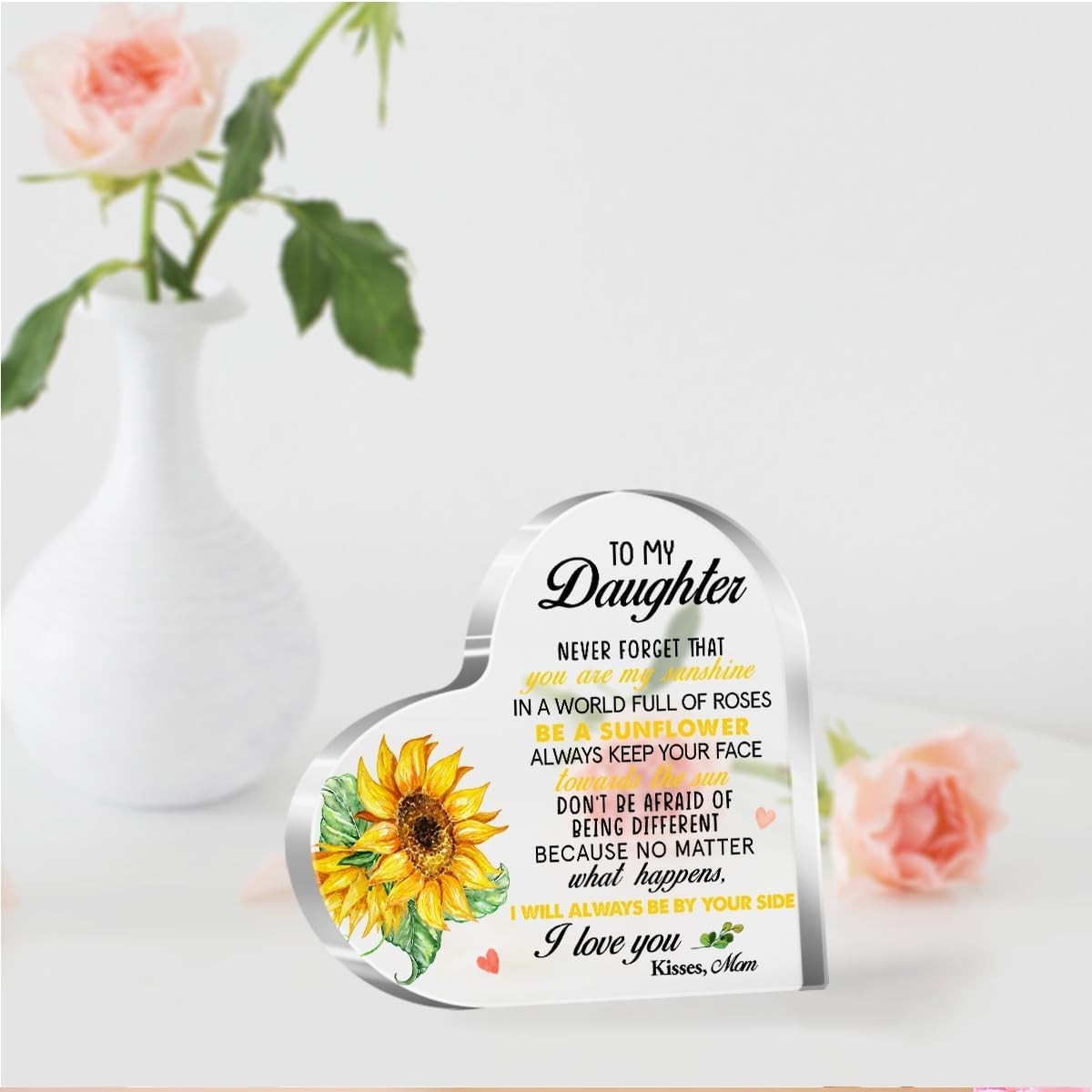 Meaningful Acrylic Heart Plaque – Perfect Gift for Daughters’ Birthdays and More