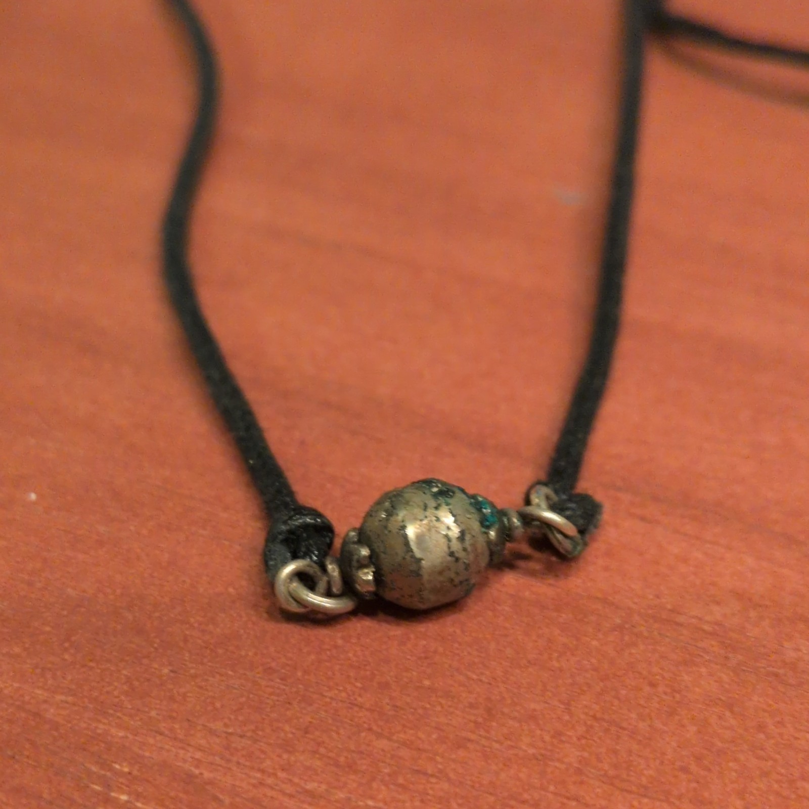 Black Adjustable Cord Necklace with Parad Pendant