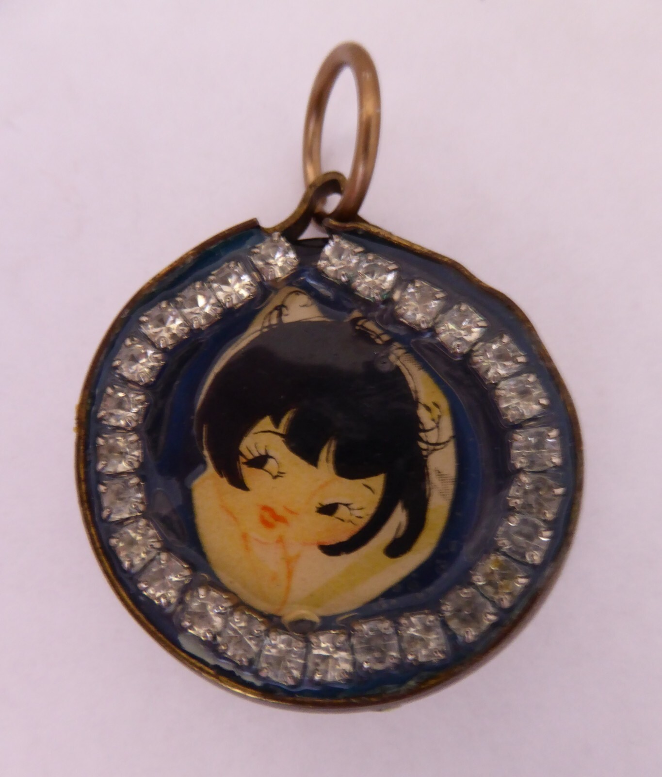 Pendant Anime Steampunk Pop Art Mixed Media One Of A Kind Handmade Upcycled