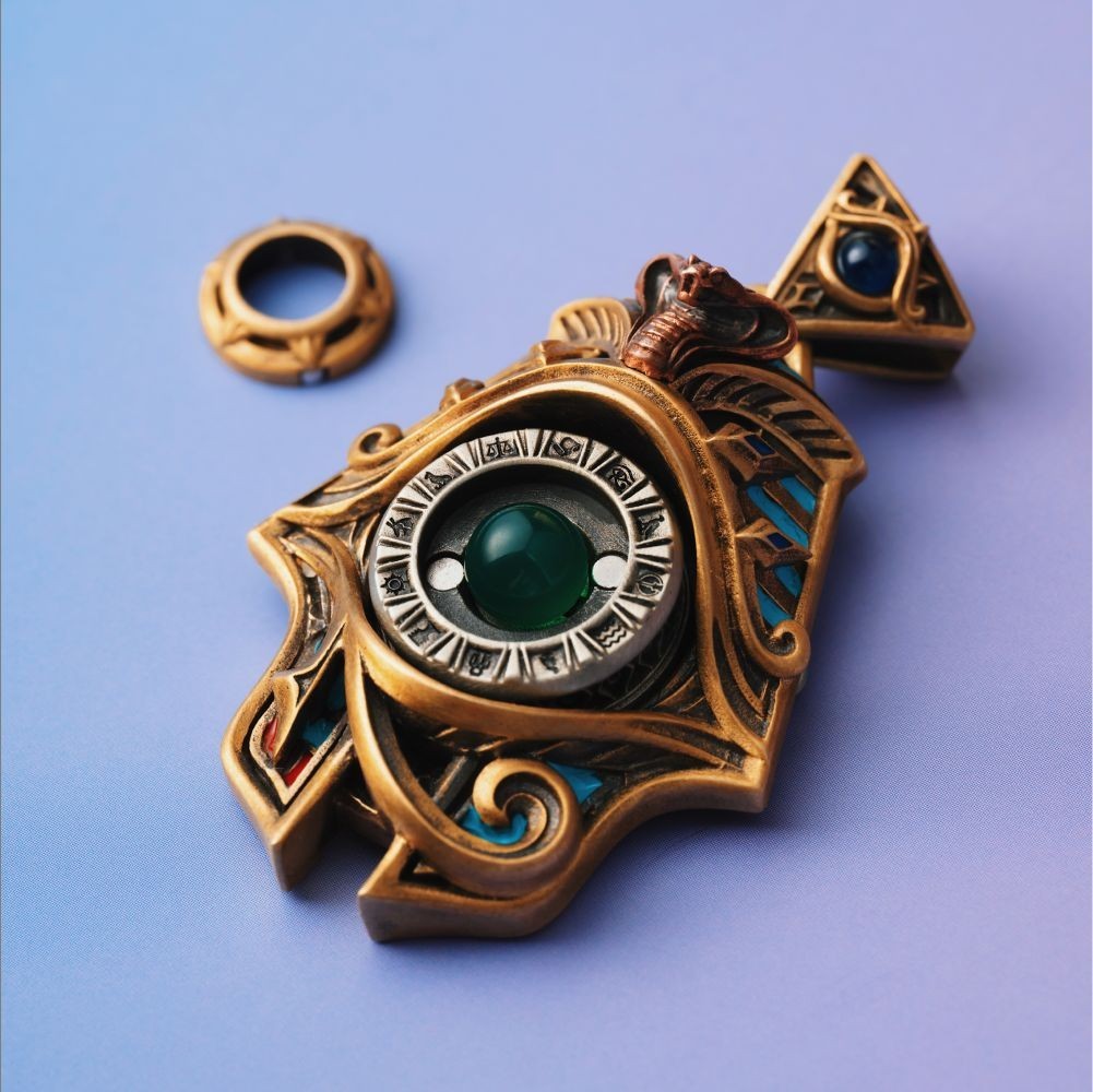 Eye of Horus Spinner Pendant, Egyptian Jewelry Gifts for Men, Protection Amulet