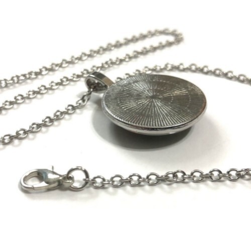Geometry Metatron Cube Pattern Cabochon Glass Pendant Necklace