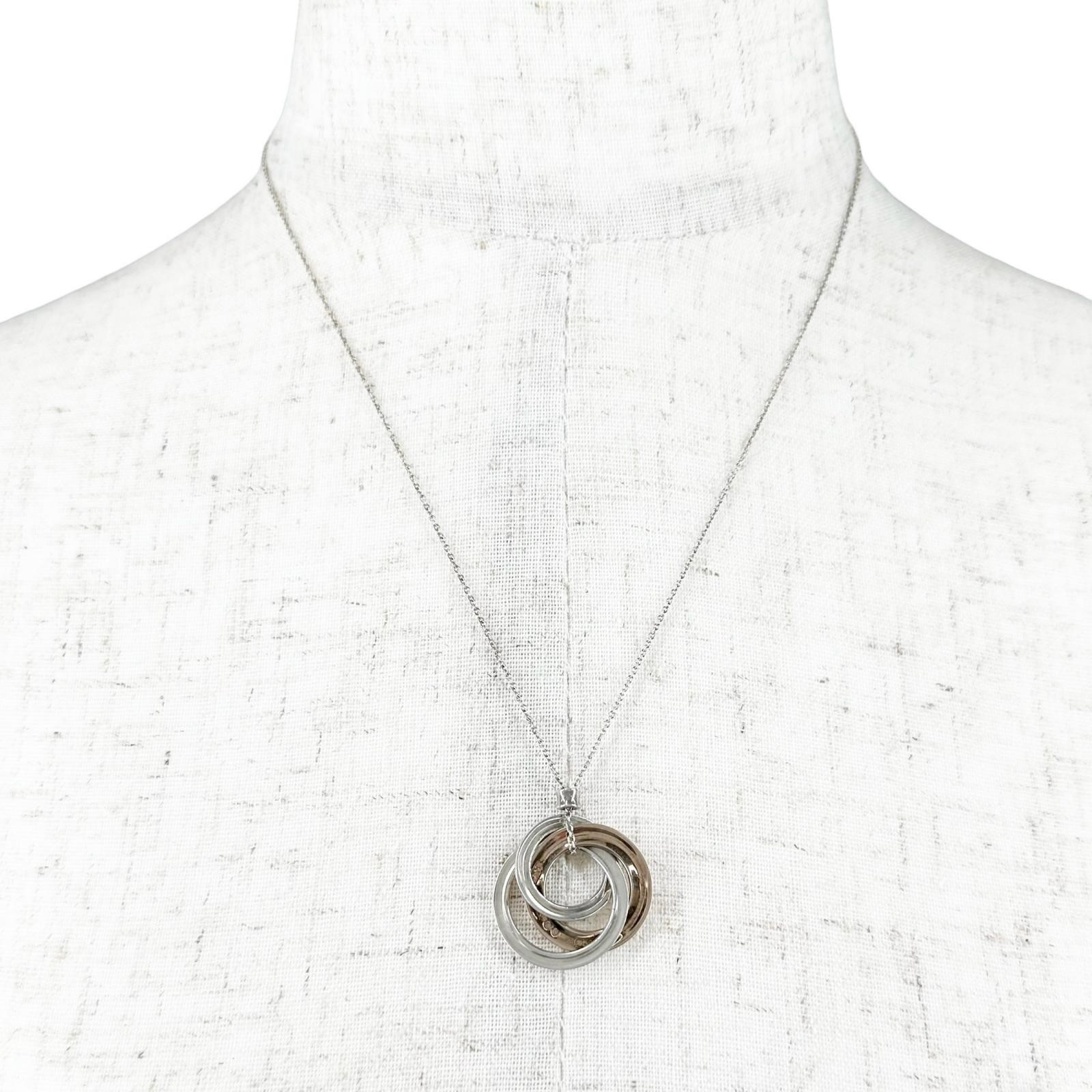 TIFFANY&Co. Circle Pendant Triple Interlocking Necklace Silver925/metal Women