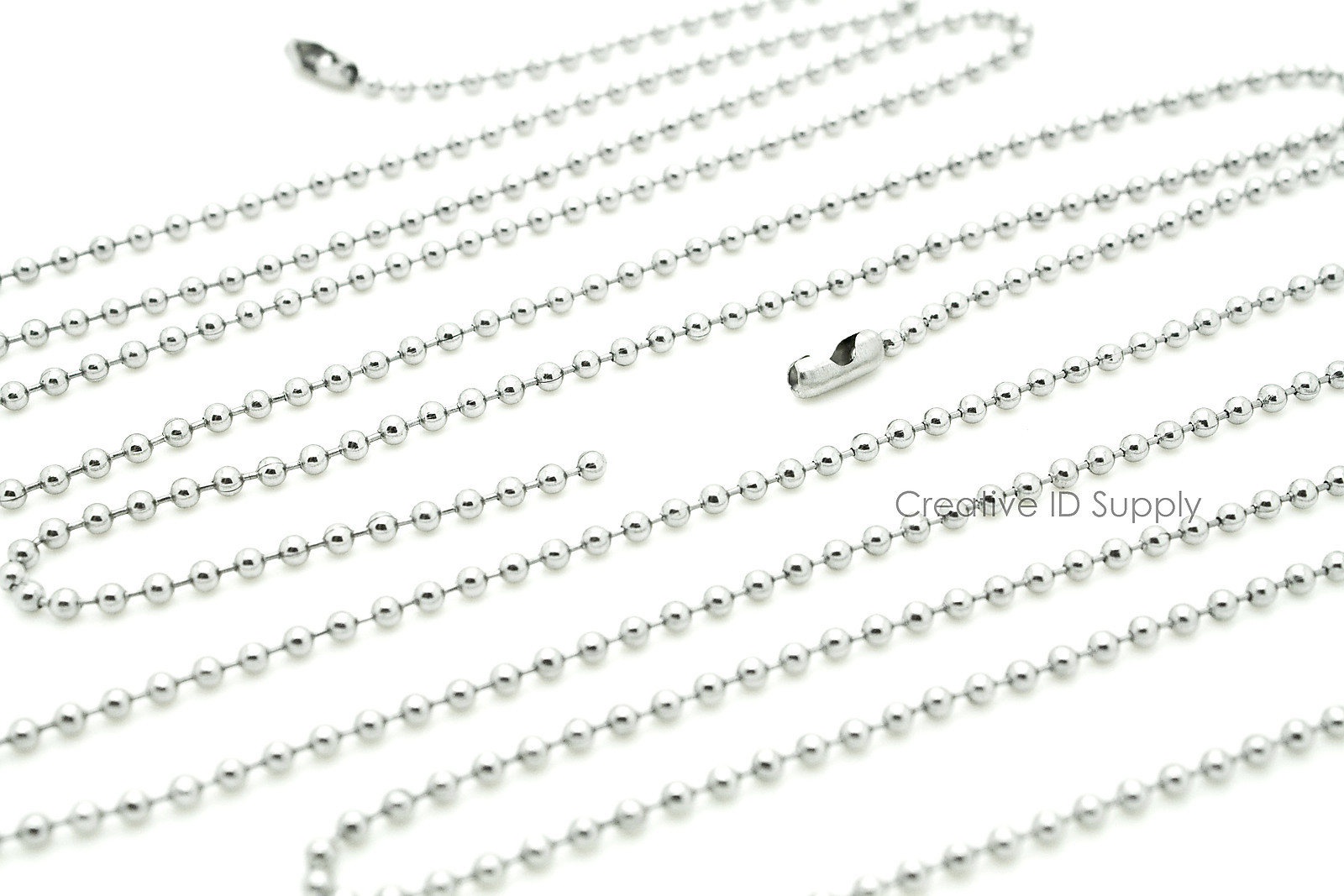 LOT 10 25 50 100 PCS HIGH QUALITY STAINLESS STEEL BALL CHAIN NECKLACES 2.4mm 24″