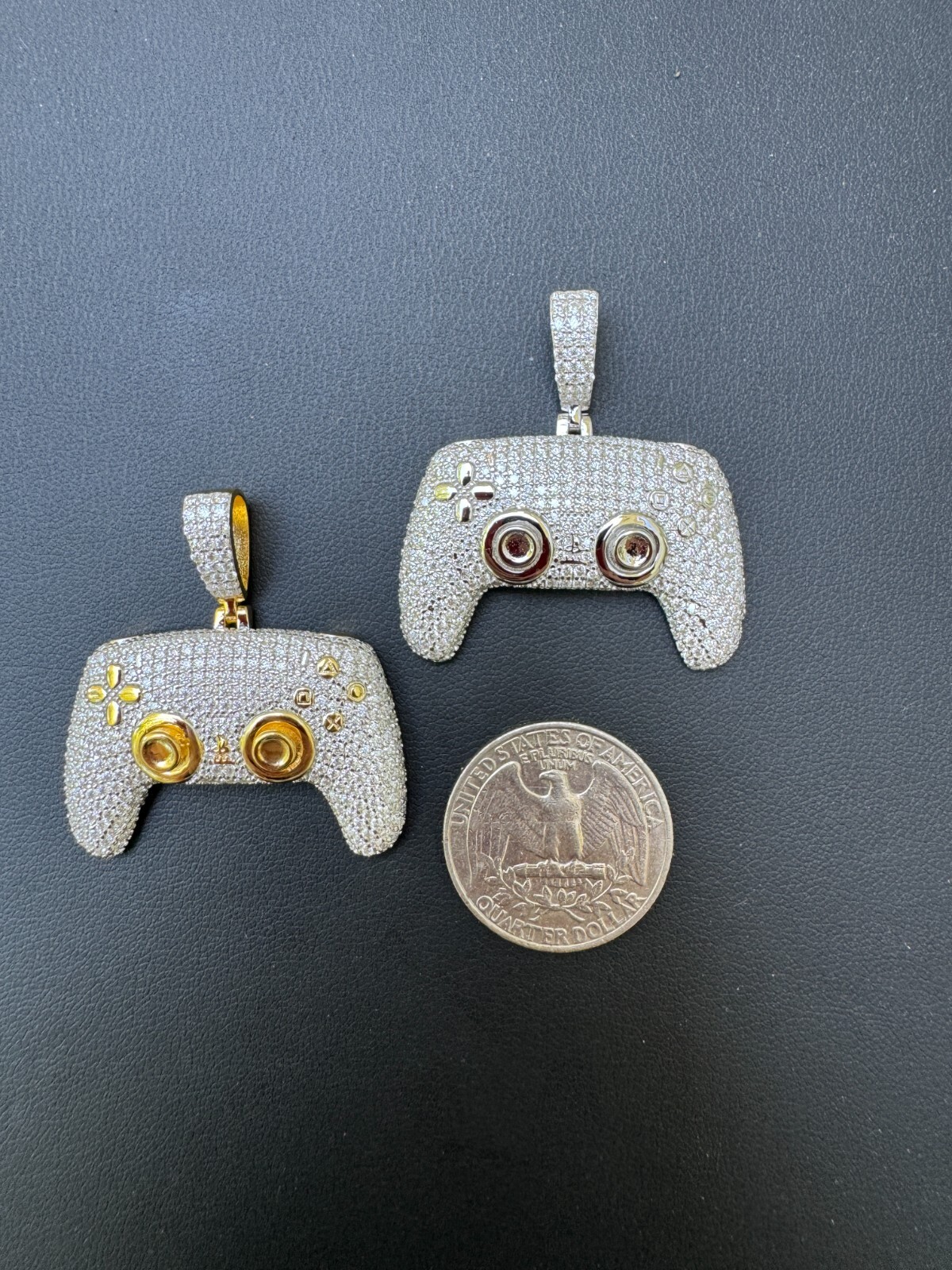 Playstation PS5 Controller Iced Pendant MOISSANITE 925 Silver 14k Gold Necklace