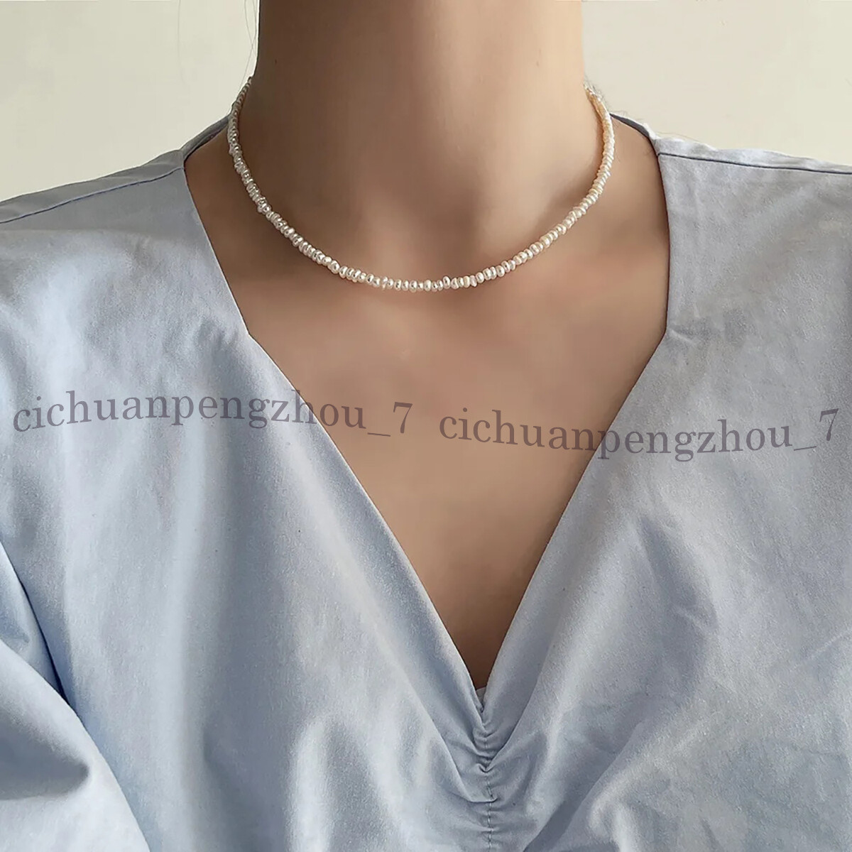 Small 3-4mm White Freshwater Mini Beads Baroque Pearl Necklace 14-36 inch