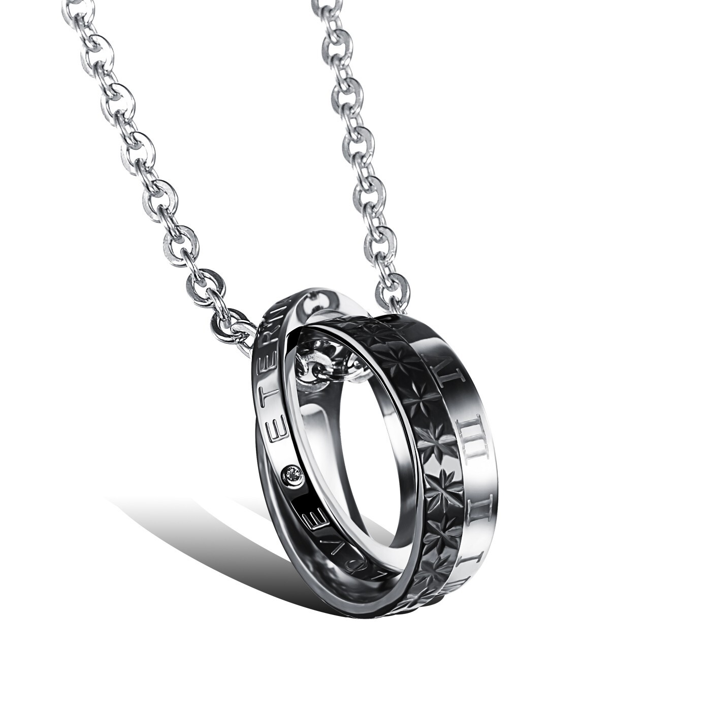 n456 Couple Stainless Steel Pendant Necklace Fashion Bling for Boy girls Lover