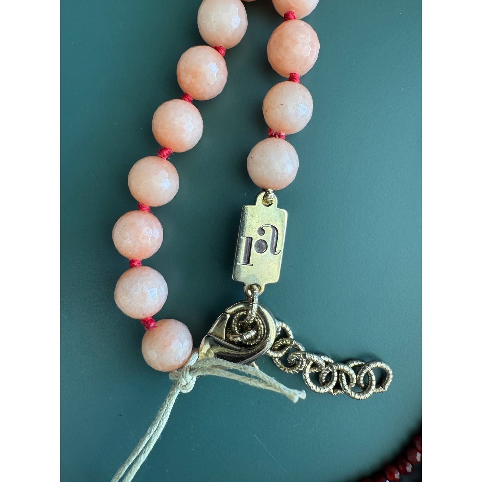 Rosantica Milano Tassel Necklace Women OS Peach Ruby Agate Himalaya NWT