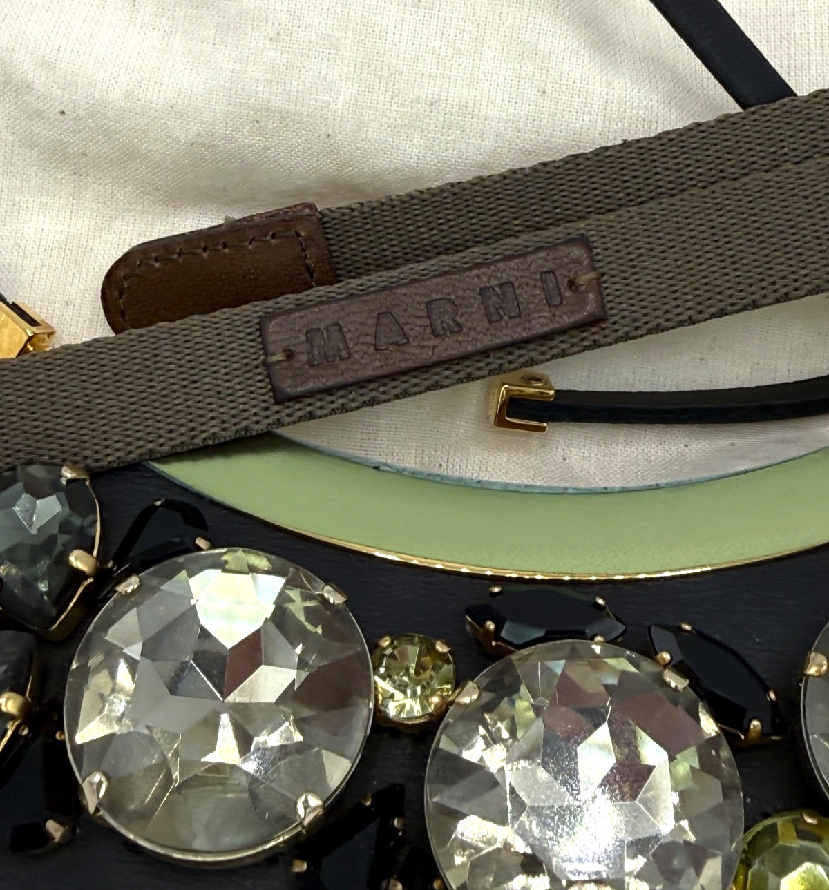 MARNI Strass Necklace with Black & Grey Crystals , COSUELO CASTIGLIONI Era VTG