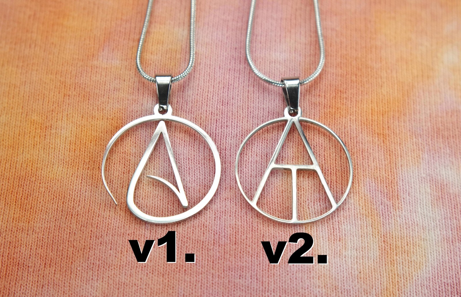 Atheist Necklace, American Atheism Symbol Sign Charm Waterproof Stainless Steel