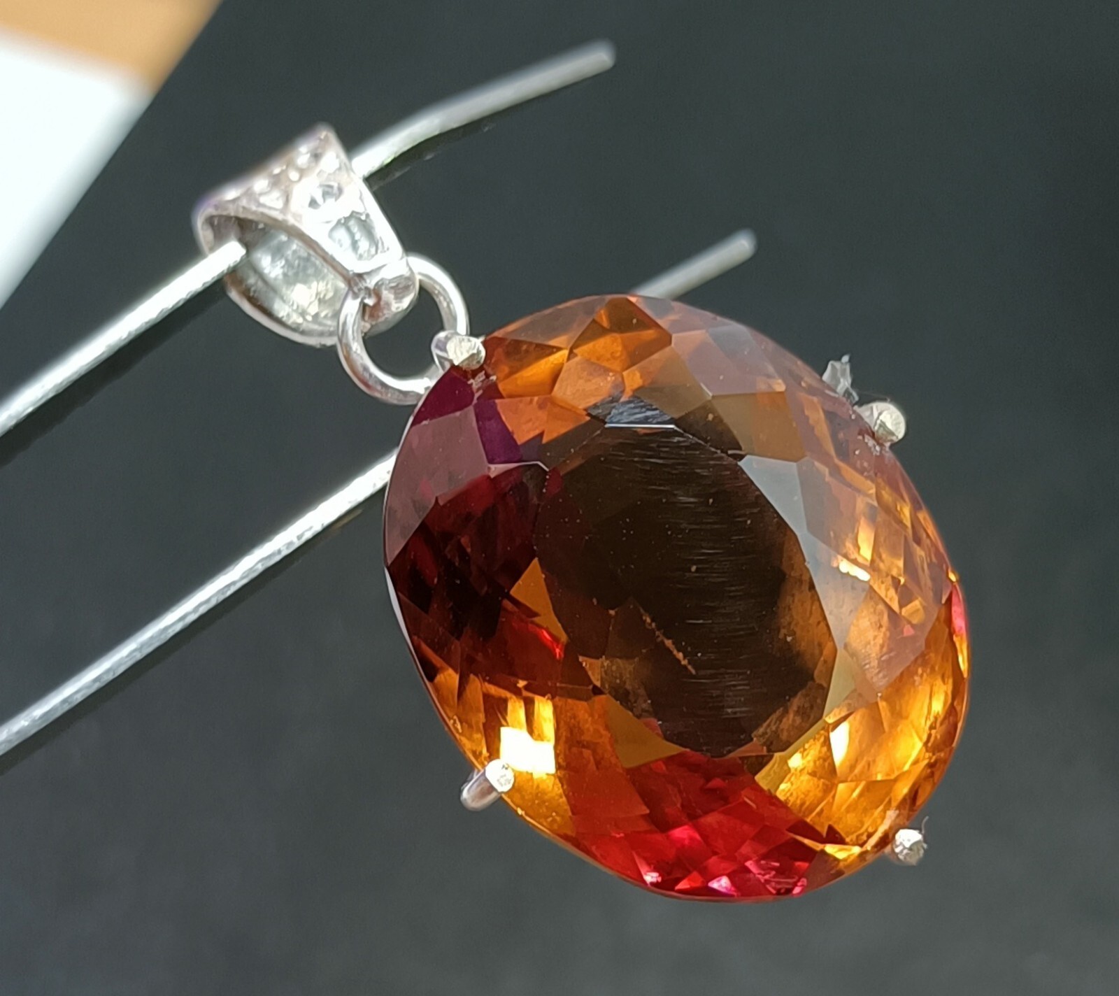 Flawless 59.5 Ct Natural Zultanite 7 Color Oval Cut Pendant 925 Silver Gemstone