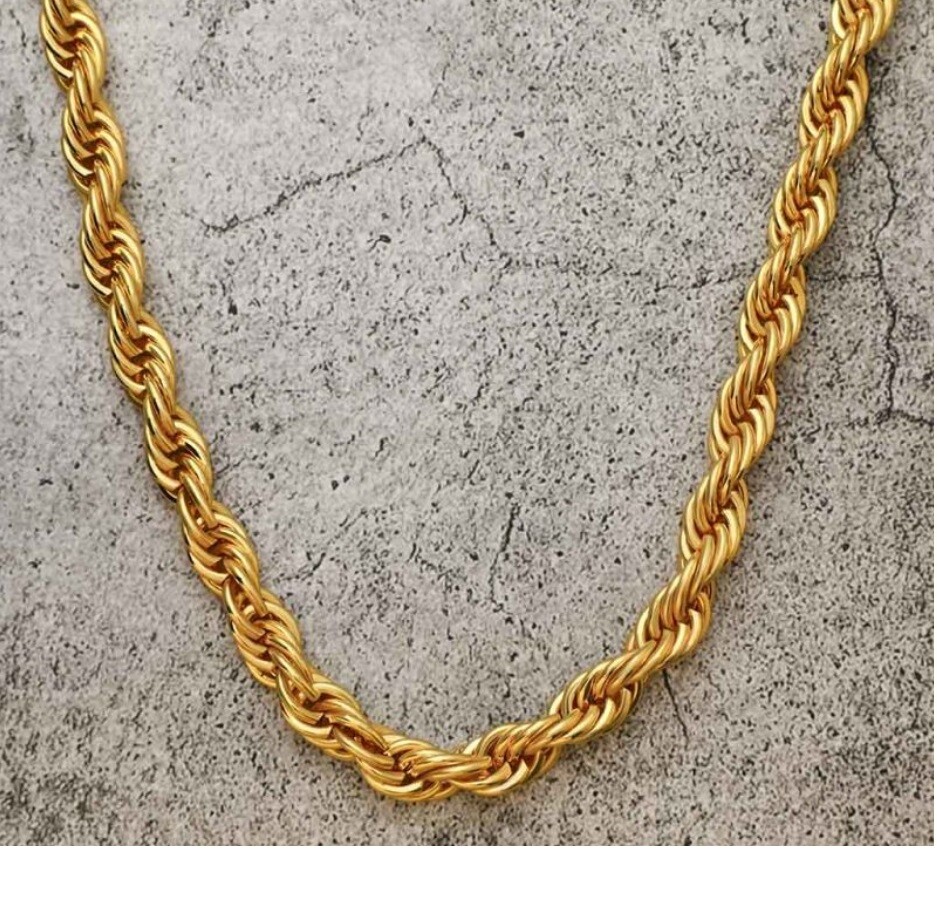 Men &Women’s 18K Yellow Gold Filled 28inch 3mm Italian Round Rope Chain Necklace