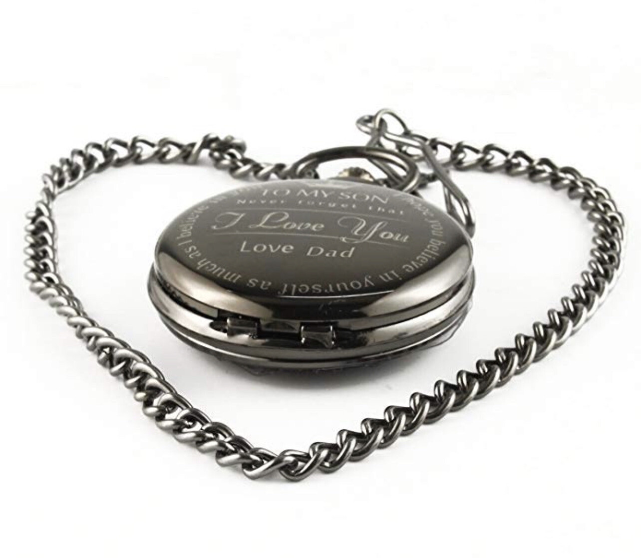 Pocket Watch Engraved TO SON LOVE DAD – Fathers Day Gift, Family Holiday Present