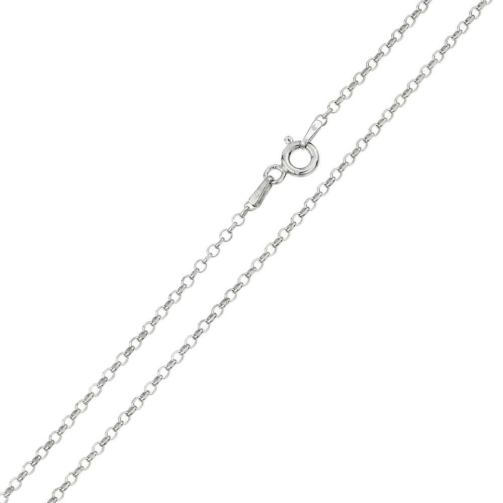 Sterling Silver 925 Rolo Chain Necklace Flat Diamond Cut 1.3 mm Rolo Chain Z22