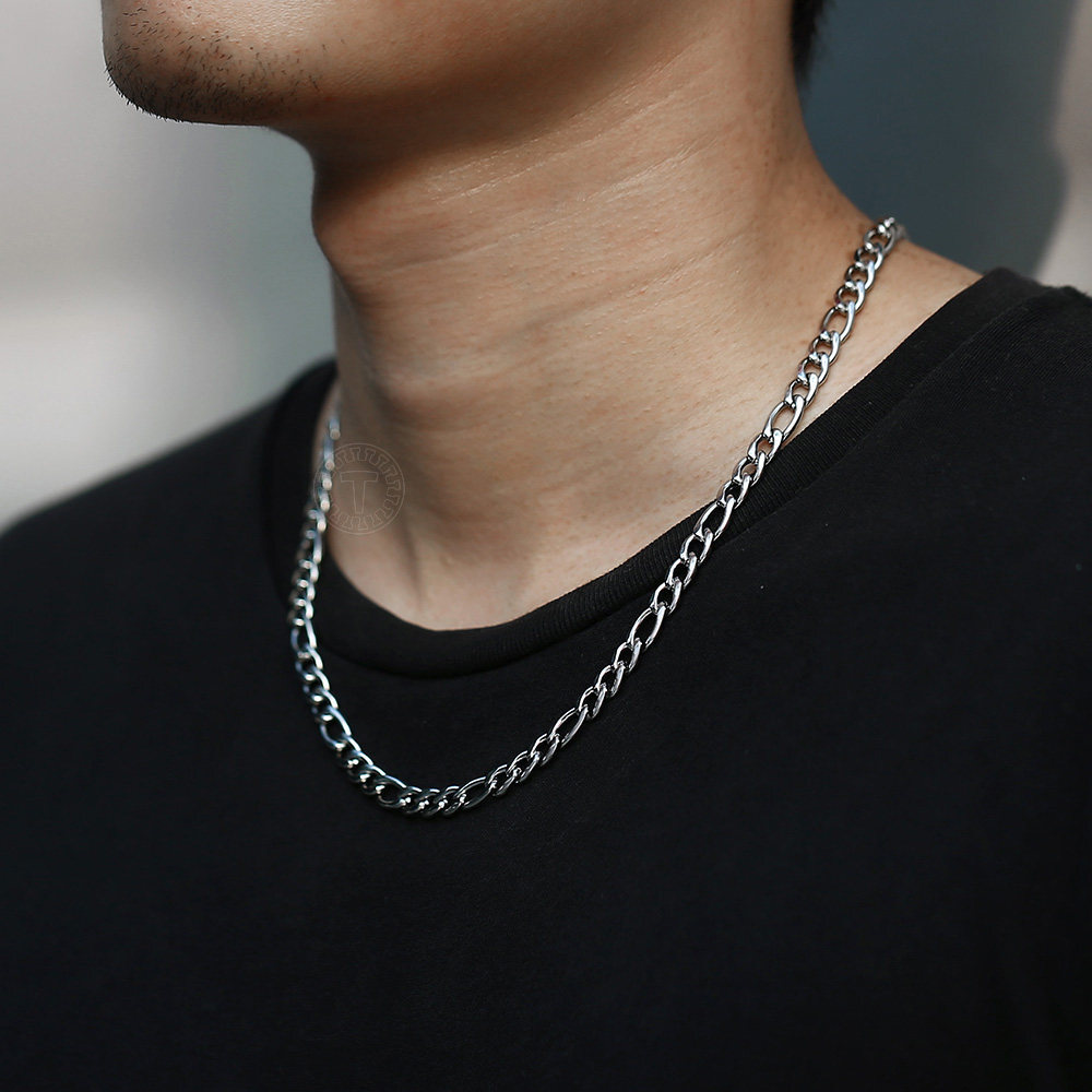 3/5/7/9mm Stainless Steel Figaro Chain Necklace Men Women Link Jewelry 16″-30″