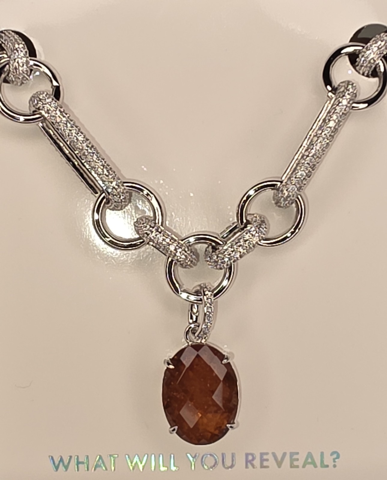 Mental Health Awareness Necklace, NK17923, Flourish Through Adversity-Rhodium