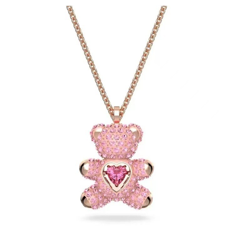 Luxury Teddy Bear Dancing Stone Necklace – Elegant Swarovski Element Bracelet