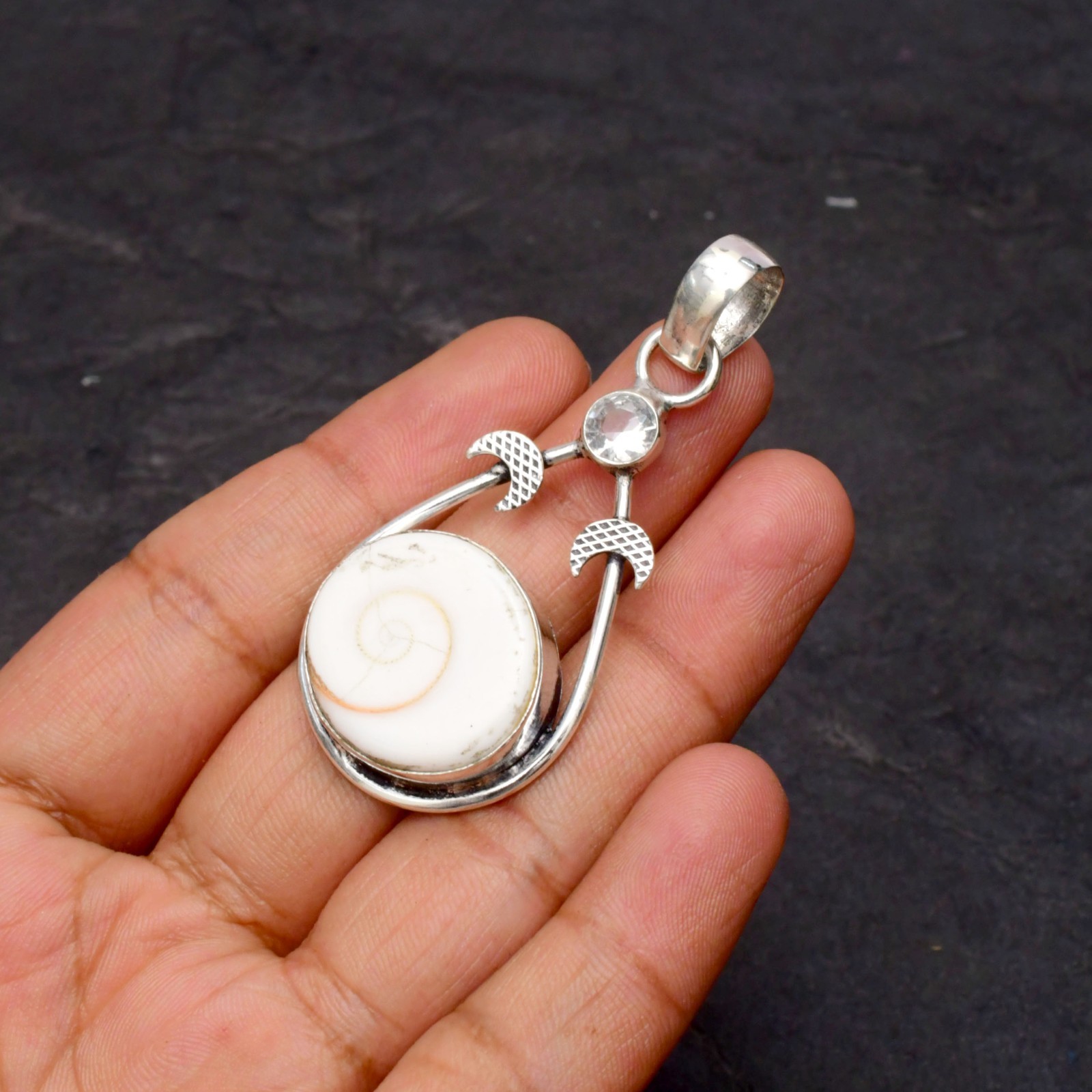 Shiva Eye Gemstone 925 Sterling Silver Jewelry Pendant 1-2″