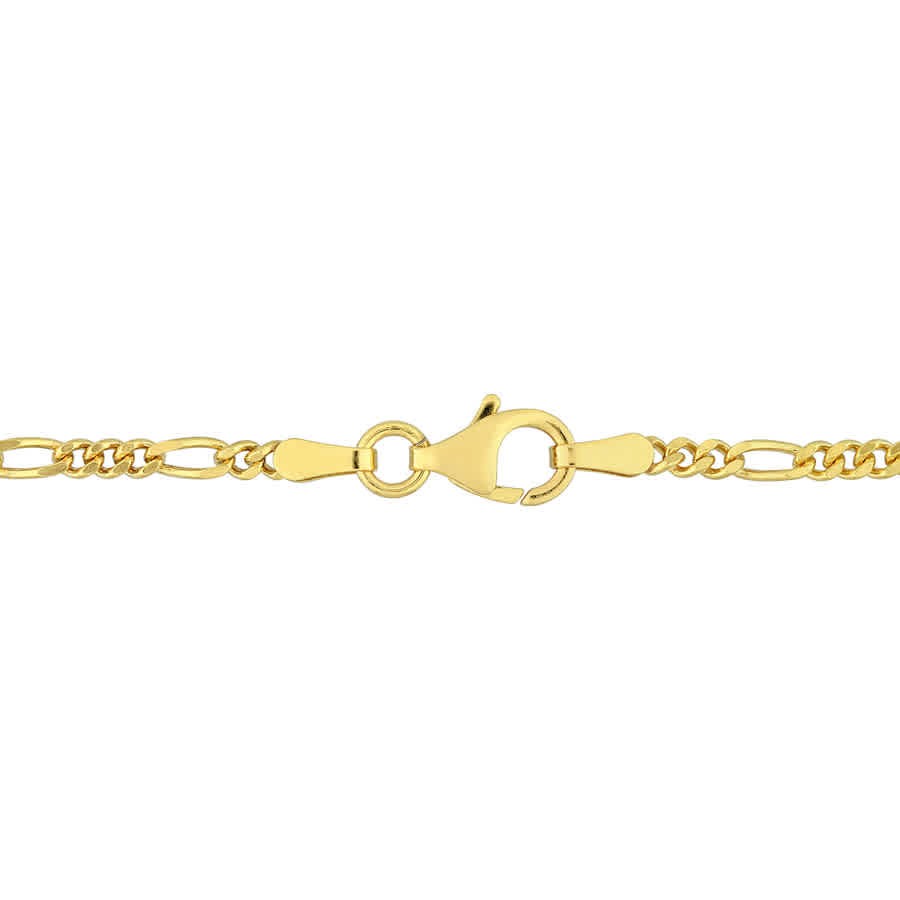 AMOUR 2.2mm Figaro Chain Necklace In Yellow Plated Sterling Silver, 20 In
