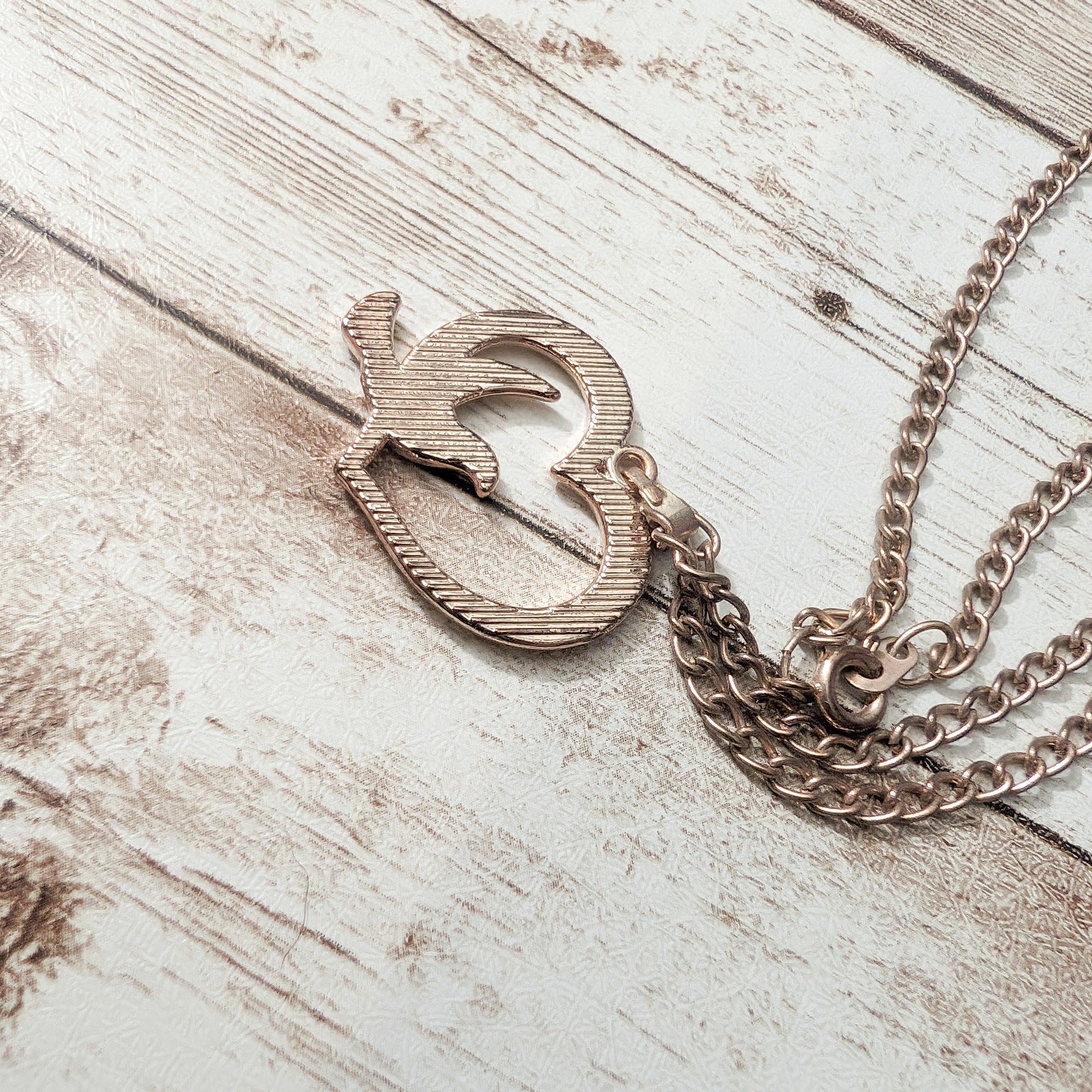Rose Gold Tone Heart with Dove Necklace