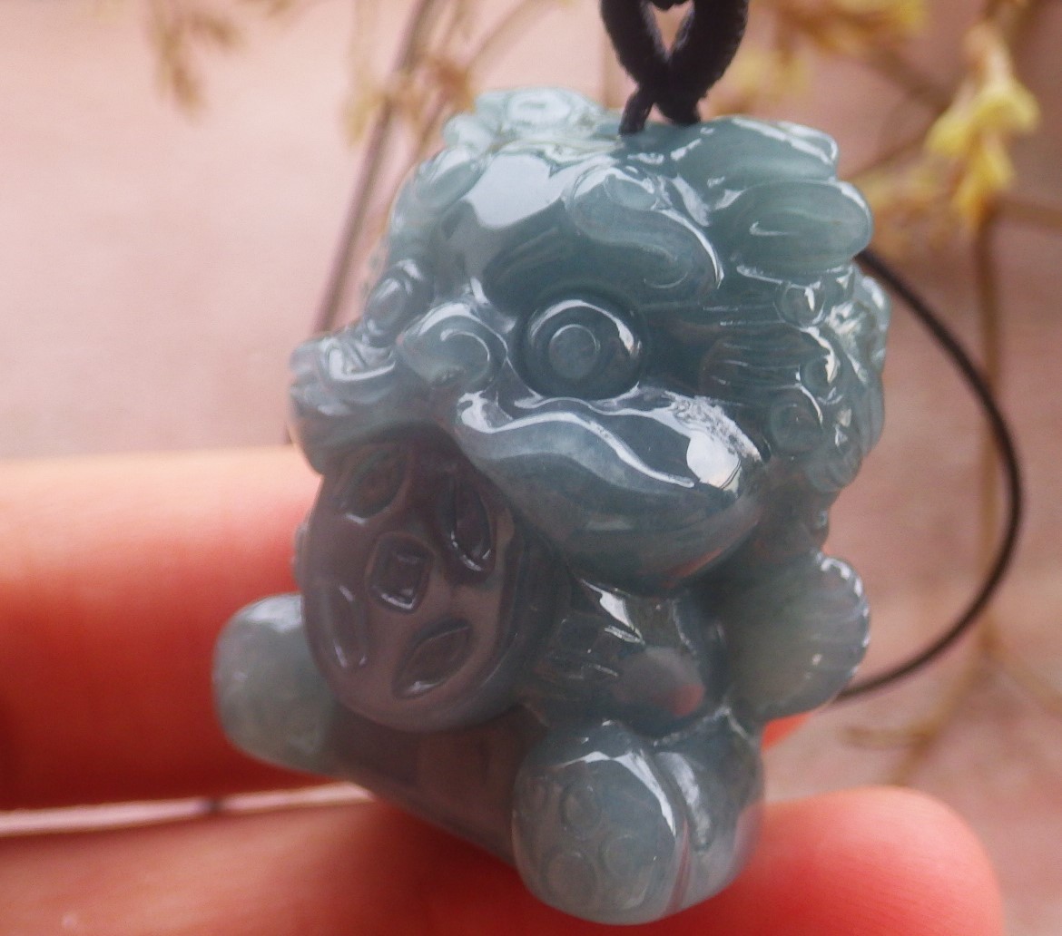 Video Certified Natural A Jade jadeite Pendant Cartoon Dragon Coin 龙 130107 VS