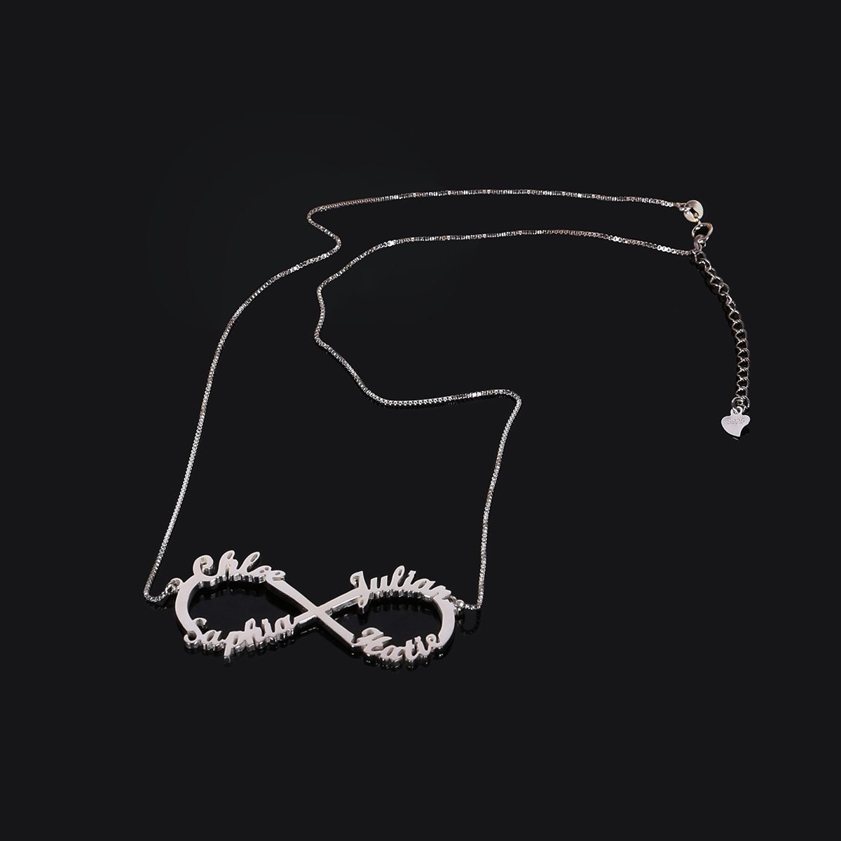 Personalized Family Infinity Name Necklace for Mom Custom Made with 4 Names