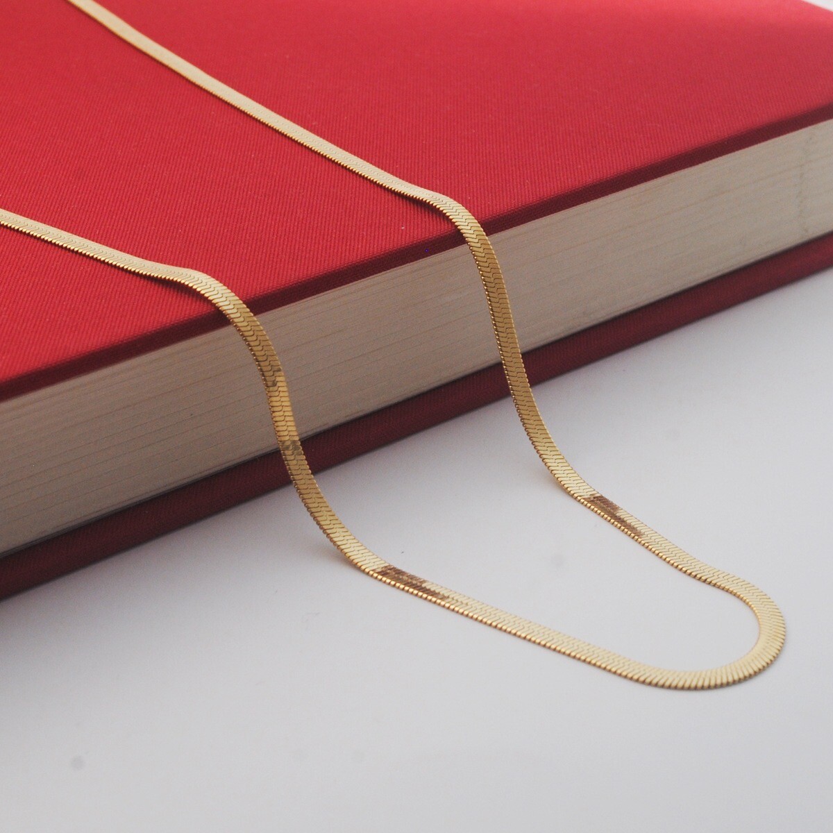 Wholesale New Stainless Steel Silver Gold 3MM Flat Snake Chain Necklace 16″- 24″