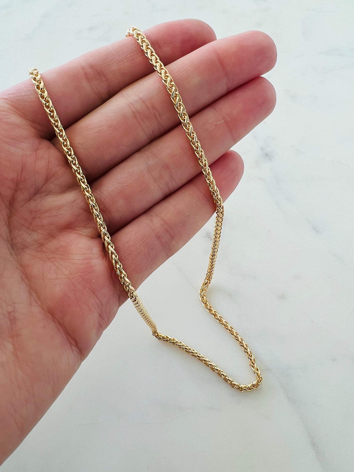 Gold Filled 2.5mm Spiga Chain | Twisted Rope Gold Necklace