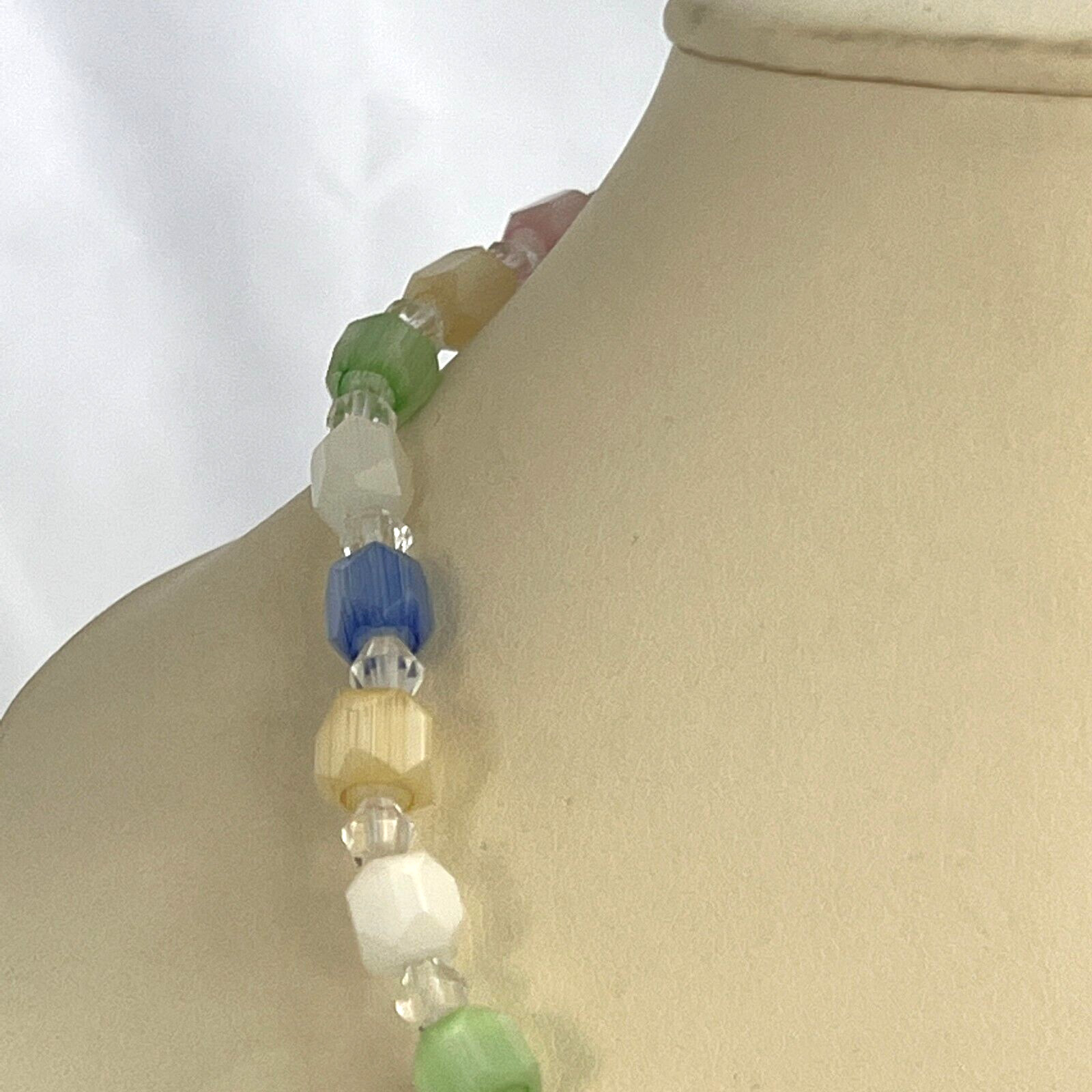 Multicolor Pastel Faux-Stone Necklace Kids, adults, summer